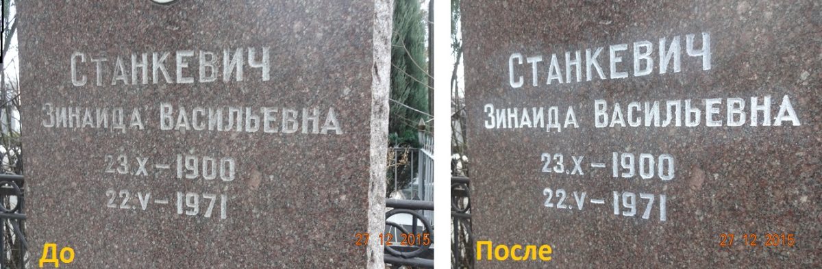 Vlagozashita nadpisi na granitnom pamyatnike